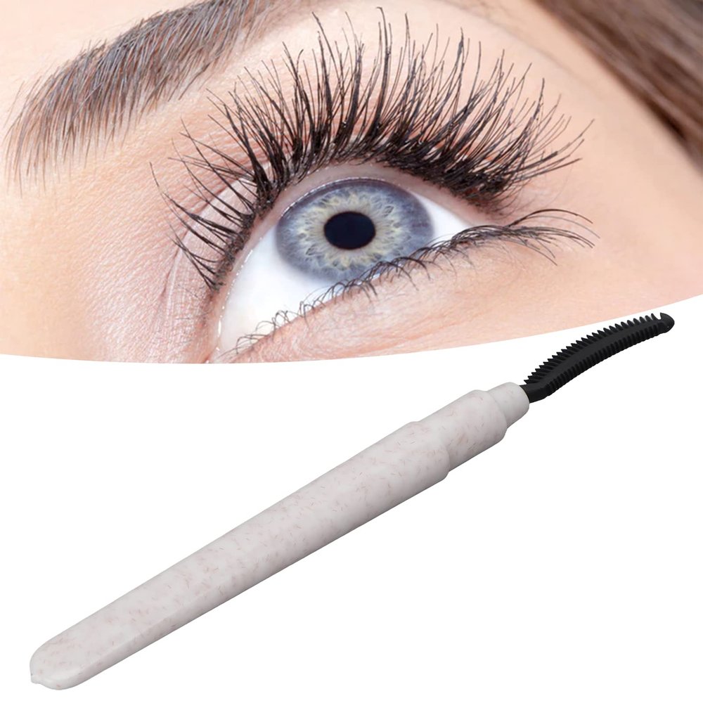 3pcs Silicone Eyelash, Mascara Brushes, Eye Lash Separator Tool Arc Designed Lash Separating Brush Wand Portable Lash Separating Brush with Dust Cover White