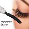 3pcs Silicone Eyelash, Mascara Brushes, Eye Lash Separator Tool Arc Designed Lash Separating Brush Wand Portable Lash Separating Brush with Dust Cover White view 3