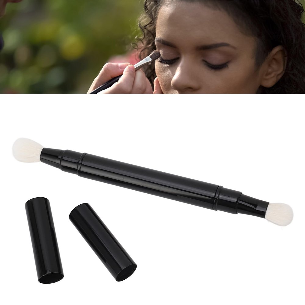 Dual Ended Eyeshadow Brush, Retractable & Portable, Soft, Easy to Apply, Automatic Sealing, for Outdoor Travel