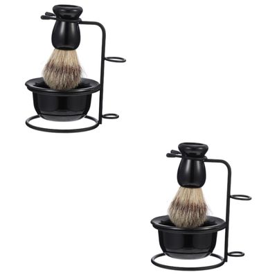 FOMIYES 2sets Men's Shaving Brush Razor Bowl Shave Soap for Men Beard Brush Razor Kit