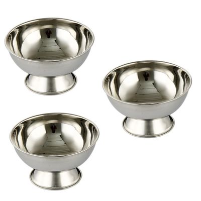 FOMIYES 3pcs Stainless Steel Shaving Bowl for Men Portable Footed Shaving Mug Ample Capacity for Home and Travel Use