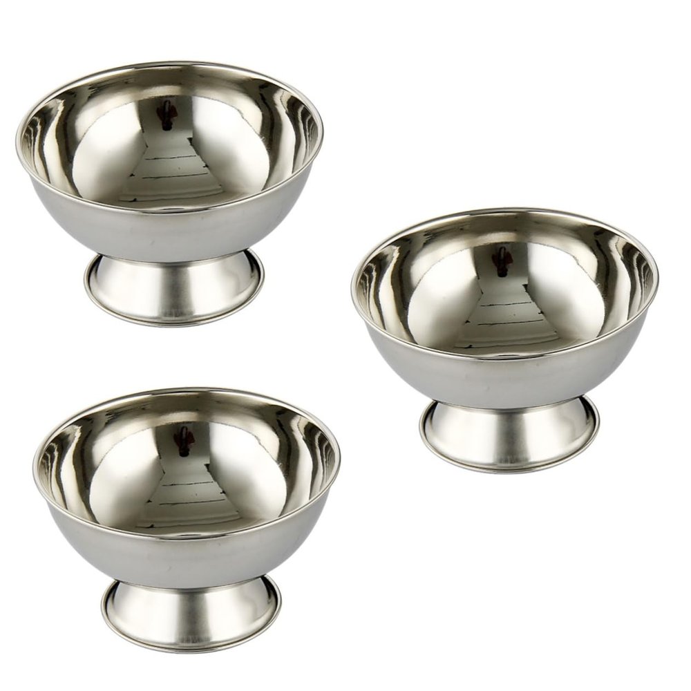 FOMIYES 3pcs Stainless Steel Shaving Bowl for Men Portable Footed Shaving Mug Ample Capacity for Home and Travel Use