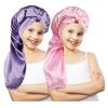 2 Pcs Long Kids Bonnets for Girls,Silky Satin Bonnet for Sleeping Kid, Bonnet for Kids' Braids,Long Hair view 1