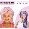 2 Pcs Long Kids Bonnets for Girls,Silky Satin Bonnet for Sleeping Kid, Bonnet for Kids' Braids,Long Hair view 2