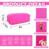 6 Pcs Waterproof Small Pencil Case Makeup Bag for Purse,Cute Pencil Pouch Preppy Nylon Makeup Brush Holder with Zipper,Girls Portable Storage Case Small Pen Bag for Office School College Travel view 2