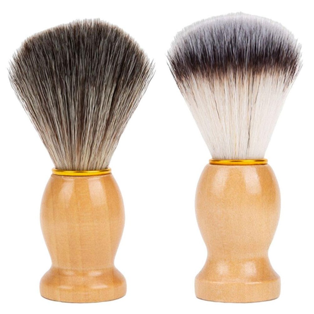 Beavorty 2pcs Household Shaving Brush Soft Neck Duster for Barbers and Salon Cleaning Compact Foaming Brush for Facial Cleansing and Shaving