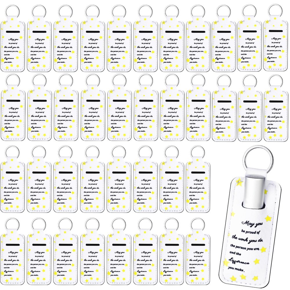 Ctosree 40 Pcs Houskeeping Appreciation Gift Lipstick Holder Keychain Bulk Lip Balm Holder for Surgical Tech May You Be Proud Portable Lip Gloss Pouch Sleeve Pouch Keychain