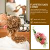 ABOOFAN Artificial Flower Hair Comb for Women Lightweight Decorative Bridal Side Comb Hair Accessory for Weddings and Daily Wear view 4