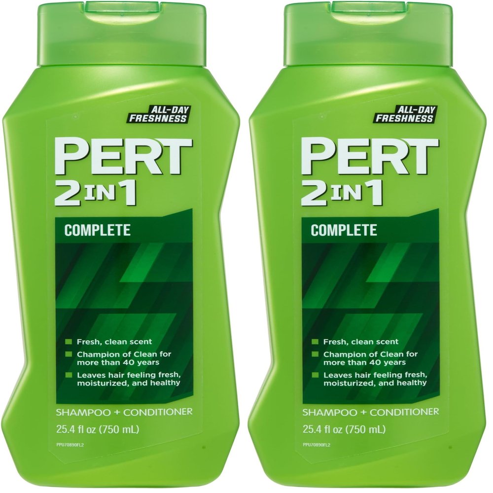 Pert Plus Shampoo & Conditioner, 25.4 Fl Oz | 2-in-1 Formula | Classic Clean | Pack of 2