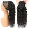 14 Inch Drawstring Human Hair Ponytail Extension Natural Black for Women Water Wave Pony tail Clip in Extensions Corn Wave Ponytail 100% Unprocessed Brazilian Human Hair view 2