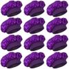 12 Pieces Silk Bonnet for Women Curly Hair Satin Bonnet Hair Wrap for Sleeping Cap with Tie Band (Purple) view 1