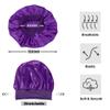 12 Pieces Silk Bonnet for Women Curly Hair Satin Bonnet Hair Wrap for Sleeping Cap with Tie Band (Purple) view 3