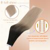 Full Shine Tape in Hair Extensions Human Hair, Color 1B Natural Black to 18 Dirty Blonde, 16 Inch, 50g, 20PCS, Straight Remy Tape in Extensions Real Human Hair Seamless Skin Weft for Wedding view 2