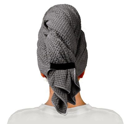 Coral Velvet Hair Drying Cap for Women Thickened Wrap Hair Towel Quick Drying Hair Wipe Absorbent Drying Towel Elasticized Shower Cap (Two - Three Pack) (Khaki x2+ Gray)