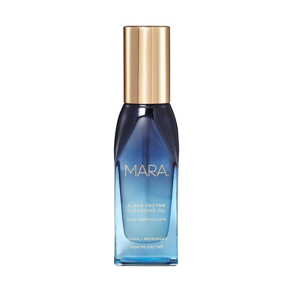 MARA - Algae Enzyme Cleansing Oil Makeup Remover with Chia + Moringa | Skin-Soothing Formula to Cleanse, Hydrate + Exfoliate Skin, For All Skin Types (2 oz | 60 ml; Travel Size)