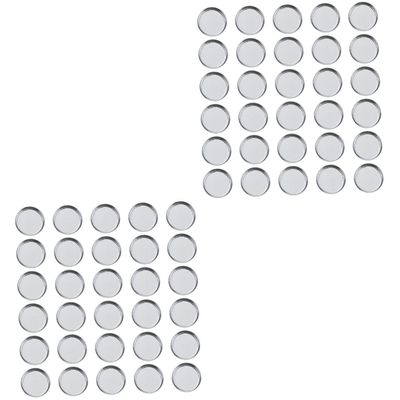 Beaupretty 60pcs Empty Blusher Pans Metal Eyeshadow Trays Round Makeup Pans Smooth Edges