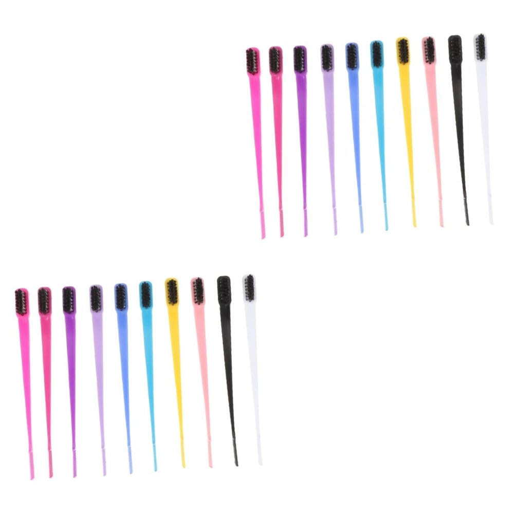FOMIYES 20pcs Dual-use Eyebrow Brush Smoothing Brush Detangler Makeup Combs for Eyebrows Mascara Eyelash Comb Edge Brow Hair Grooming Tool