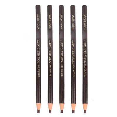 Eyebrow Pencil Sharpener Set - Alloy Material, 5 Pencil, 4 Sides - to Use, Makeup Tool for Eyebrow Shaping (Brown Eyebrow Pencil)
