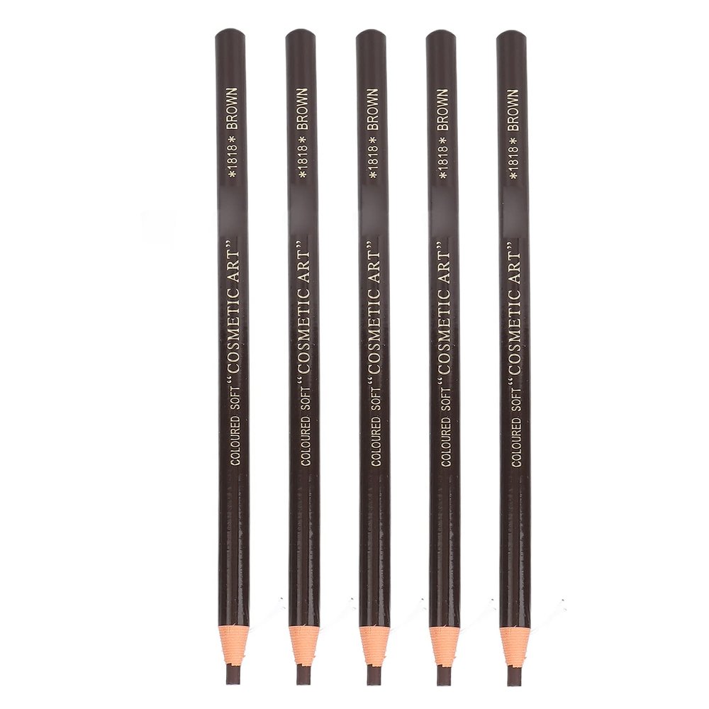 Eyebrow Pencil Sharpener Set - Alloy Material, 5 Pencil, 4 Sides - to Use, Makeup Tool for Eyebrow Shaping (Brown Eyebrow Pencil)