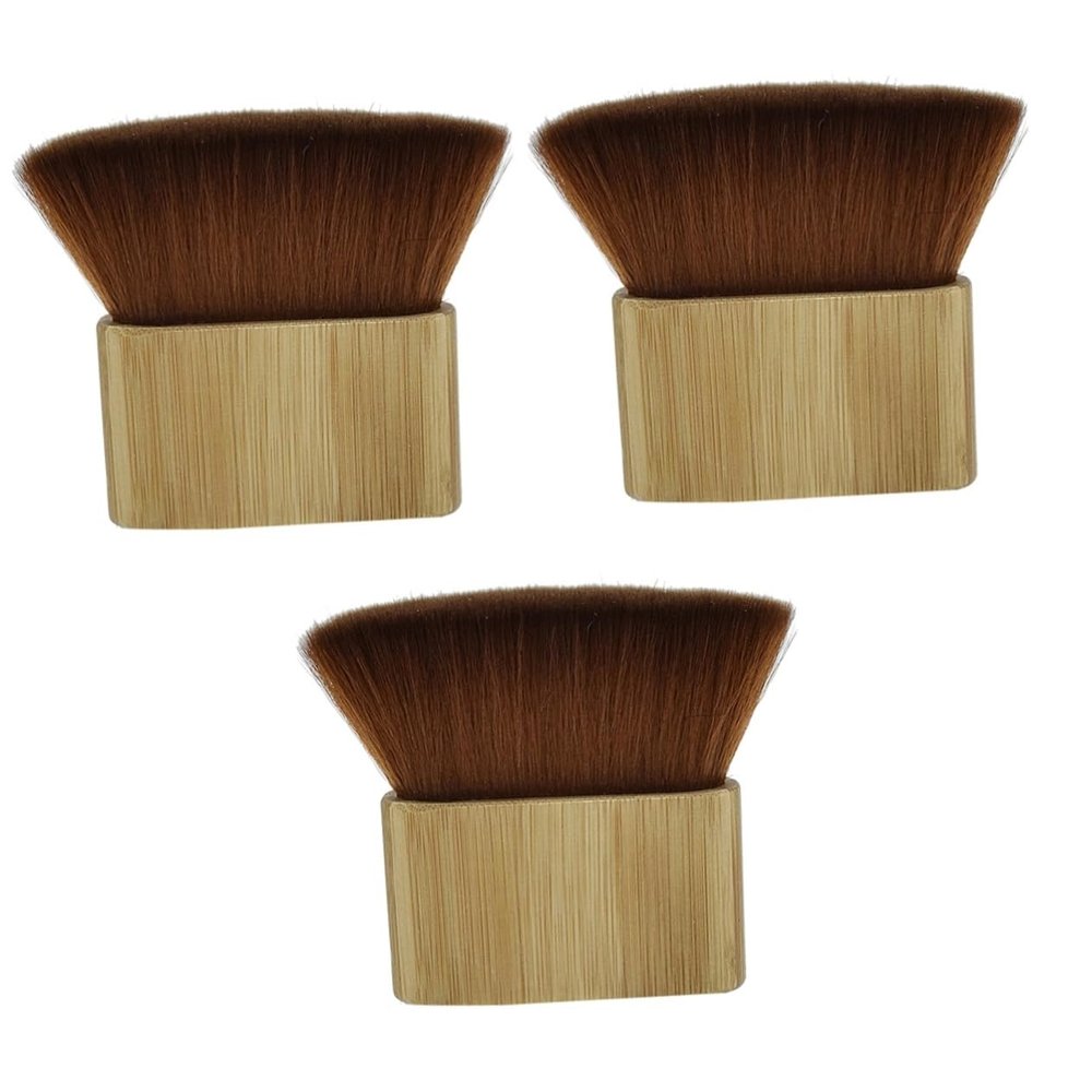 FOMIYES 3pcs Large Wooden Base Barber Brush for Hair Cutting Removal Soft Nylon Duster for Cleaning Broken Hair Salons Homes