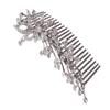 Alilang Silver Tone Bridal Hair Comb Crystal Rhinestone Flower Pearl Wedding Hair Accessories, Flower view 1