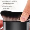 Amabro Makeup Brush, 2 PCS Foundation Brush Flat Blush Brush Portable Sunscreen Brush Facial Kabuki Brush for Blending Liquid Cream Powder Cosmetics Bronzer Buffing Highlight Contour view 3