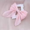 Andelaisi Boho Bow Hair Clips Satin Bow Hair Barrettes Silky Hair Clip Barrette Vintage Bowknot Hair Accessory Satin Ribbon Bowknot Clip Headpiece for Women and Girls Headdress (Pink) view 3