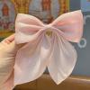 Andelaisi Boho Bow Hair Clips Satin Bow Hair Barrettes Silky Hair Clip Barrette Vintage Bowknot Hair Accessory Satin Ribbon Bowknot Clip Headpiece for Women and Girls Headdress (Pink) view 4