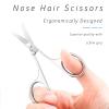 2 Pack Facial Hair Grooming Scissors for Men Women, Eyebrow, Nose Hair, Mustache, Beard, Eyelashes, Ear Trimming Kit - Curved and Rounded Safety Tip Clippers - Silver view 3