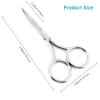 Facial Hair Grooming Scissors for Men & Women: Eyebrow, Nose Hair, Mustache, Beard, Eyelashes, Ear Trimming Kit - Curved & Rounded Safety Tip Clippers - 2PCS Silver. view 4