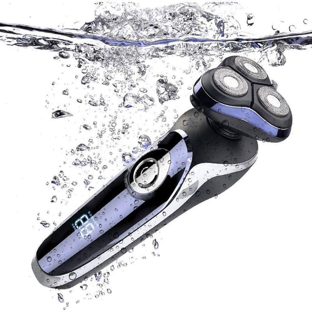 KouRy Electric Razor for Mens Head and Beard Shaving, Multifunctional Electric Raz IPX7 Levels Waterproof, USB Rechargeable and Beard Trimmer - Wet/Dry with 4-in-1 Grooming Kit