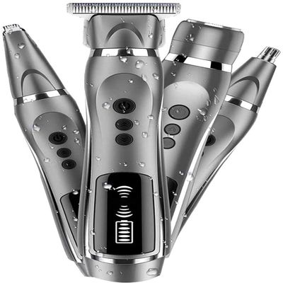 KouRy Nose Hair Trimmer, USB Rechargeable Ear and Nose Hair Trimmer,4 in 1 Mens Grooming Kit with Electric Ear Hair Trimmer,for Men Professional Painless Nose Hair Remover