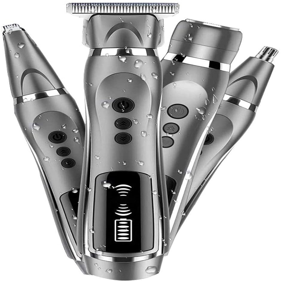 KouRy Nose Hair Trimmer, USB Rechargeable Ear and Nose Hair Trimmer,4 in 1 Mens Grooming Kit with Electric Ear Hair Trimmer,for Men Professional Painless Nose Hair Remover