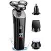 KouRy Electric Razor Shaver for Men,Metal IPX7 Waterproof Removable Precision Beard Hair Trimmer Mens Smart Beard Knife Black view 1