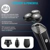 KouRy Electric Razor Shaver for Men,Metal IPX7 Waterproof Removable Precision Beard Hair Trimmer Mens Smart Beard Knife Black view 4