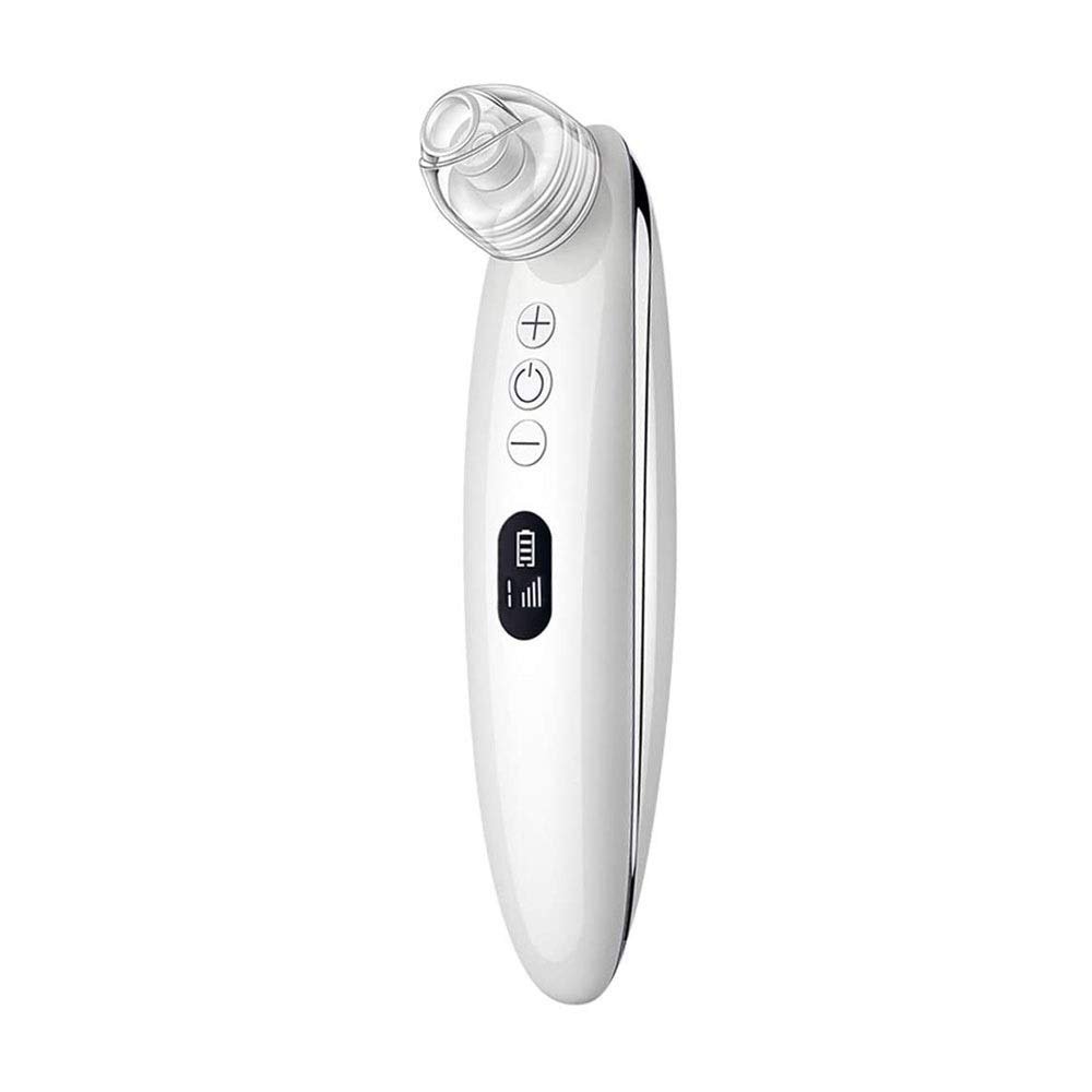 KouRy Blackhead Remover Pore VacuumFacial Pore Cleaner Electric Acne Pimple Extractor Kit USB Rechargeable Whitehead Suction Tool with LED Display for Facial Skin White