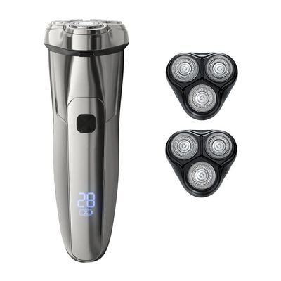 Head Shavers for Bald Men, Electric Shaver Shaving Machine 3D Floating Triple Blade Razor Men IPX7 Waterproof Rechargeable Washable Beard Trimmer (Color : Steel 3s 2 Head)