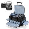LUXJA Rolling Nail Polish Organizer Holds 90 Bottles and a Nail Lamp, Rolling Nail Polish Case with a Detachable Dolly and 3 Removable Cases (Patented), Black view 1