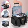 LUXJA Rolling Nail Polish Organizer Holds 90 Bottles and a Nail Lamp, Rolling Nail Polish Case with a Detachable Dolly and 3 Removable Cases (Patented), Black view 2