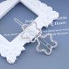 Iaceble Boho Crystal Flower Hairclips Barrette Hollow Cz Flower Side Clip Hairpin Silver Flower Hairpins Clip Rhinestone Flower Shape Haed Clip Decorative Hair Accessories for Women Headdress view 2