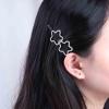Iaceble Boho Crystal Flower Hairclips Barrette Hollow Cz Flower Side Clip Hairpin Silver Flower Hairpins Clip Rhinestone Flower Shape Haed Clip Decorative Hair Accessories for Women Headdress view 4