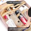 Travel Hanging Toiletry Bag for Women, with Jewelry Organizer Compartment, Medium Waterproof Hanging Makeup Accessories, Cosmetic Essentials, Toiletries Dopp Kit Set with Trolley Belt, Baby Pink view 4