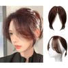 100% Human Hair Bangs - 100% Real Topper Middle Side Part Human Hair, Thick Side Bangs Clip In Real Human Hair Bangs Natural Clip On Side Bangs Straight Fringe Hair Extensions Hairpieces ( Color : Bro view 1