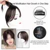 100% Human Hair Bangs - 100% Real Topper Middle Side Part Human Hair, Thick Side Bangs Clip In Real Human Hair Bangs Natural Clip On Side Bangs Straight Fringe Hair Extensions Hairpieces ( Color : Bla view 2