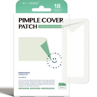 POINTMASS Large Pimple Patches for Face and Body, Hydrocolloid Acne Patches for Big Zit Breakouts and Blemish, Acne Spot Treatment w/Tea Tree Oil for Chin, Nose, Forehead, Body, Back, Neck & Chest
