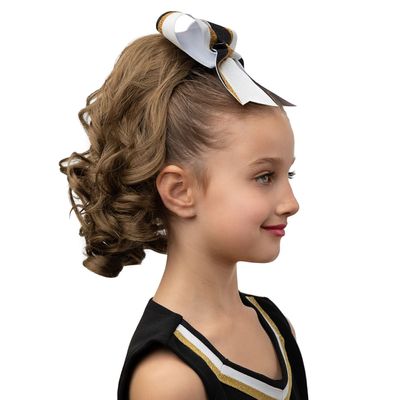 Perfect Curls Cheerleader Hairpiece, 14 inch Curly Ponytail Hairpiece for Young Girls (Cocoa)