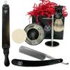 Zeva Straight Razor Kit with Strop Men Shaving Gift Set Shave Ready 5/8 High Carbon Steel Soap Bowl Drip Stand 100% Natural Bristle Shaving Brush view 1