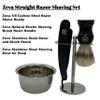 Men Gift Set Wet Shaving Wood Straight Razor Kit Carbon Steel Cow Leather Honning Strop for Stropping Grandpa Christmas Gift Box Close Shave view 2