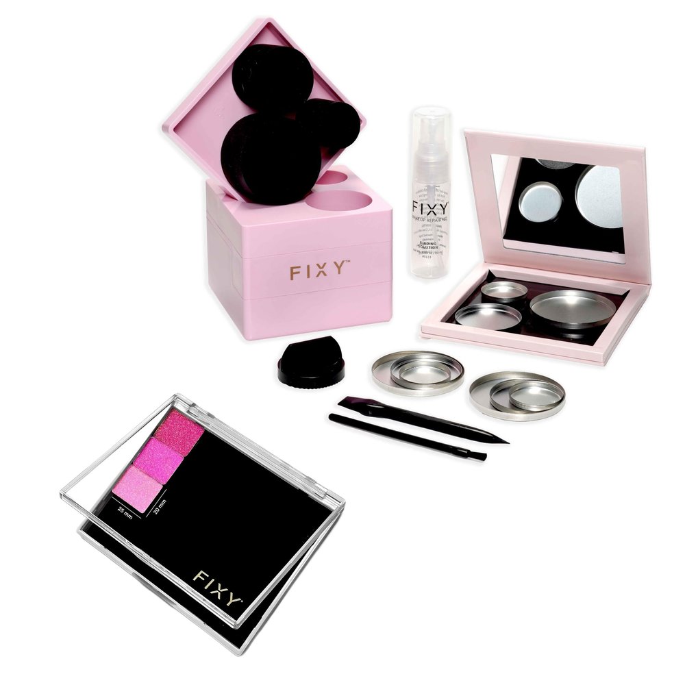 FIXY Repair Kit Repressing tool for Eyeshadow, Blush, & Highligher Round Pans + FIXY Small Empty Palette