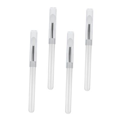 Beavorty 8pcs Portable Silicone Lip Brushes Soft Lipstick Applicators Eyeshadow Makeup Brushes Covers for Easy Carrying for Travel and Daily Use